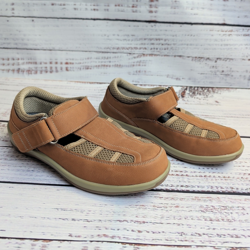 Orthofeet Shoes Women 7.5 X-Wide Fisherman Comfort Orthopedic Hook Loop Casual